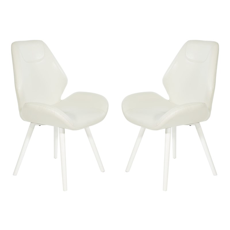 Ventura Dining Chair in White Faux Leather 2-Pack