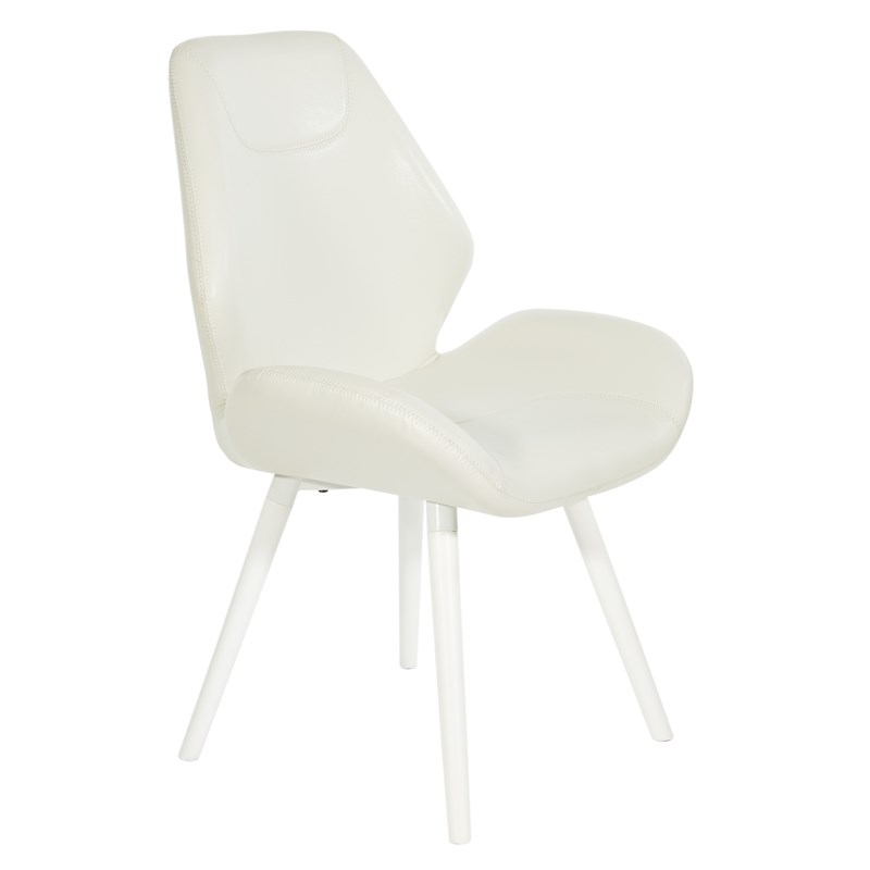 Ventura Dining Chair in White Faux Leather 2-Pack