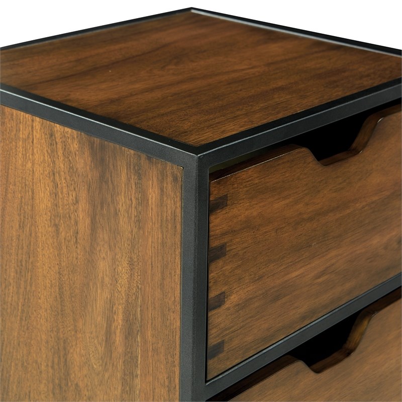 Clermont Storage Cabinet with 2 Drawers in Walnut Finish Fully Assembled