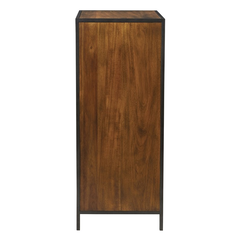 Clermont Storage Cabinet with 4 Drawers in Walnut Finish Fully Assembled