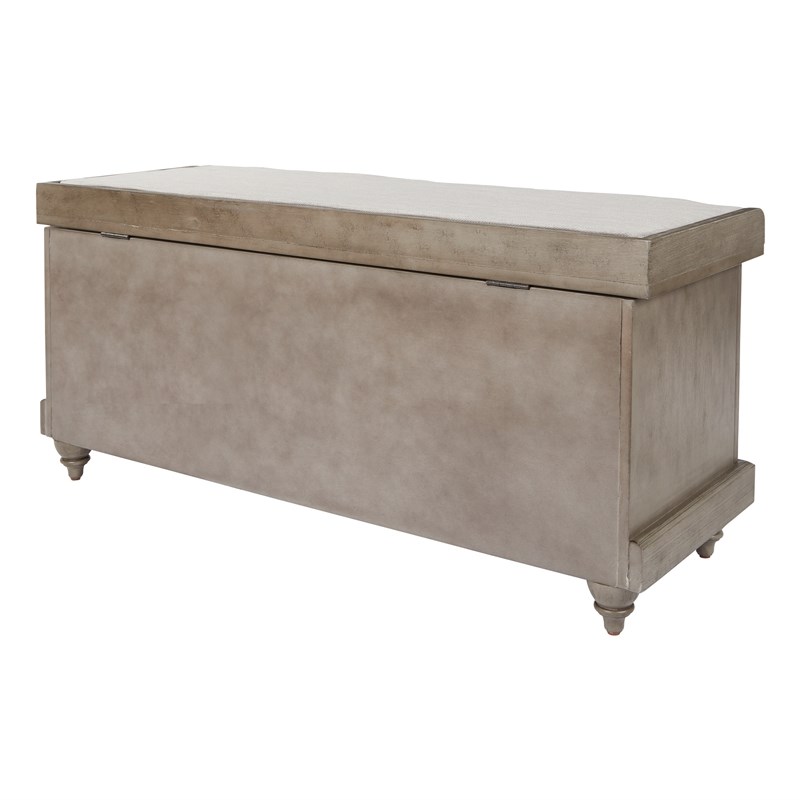 Dover Storage Bench in Antique Gray Fully Assembled