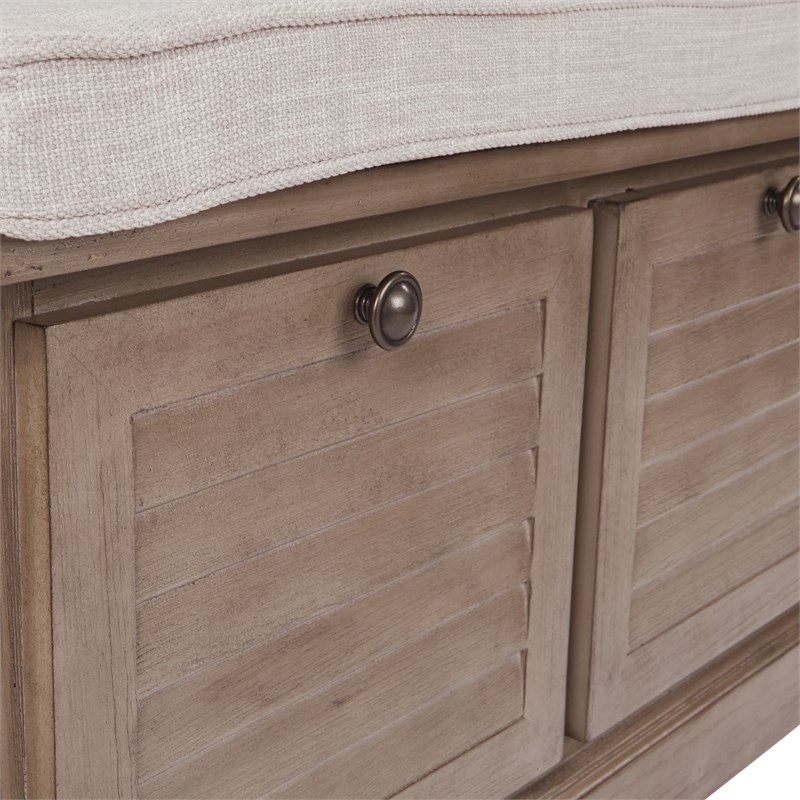 Dover Storage Bench in Antique Gray Fully Assembled