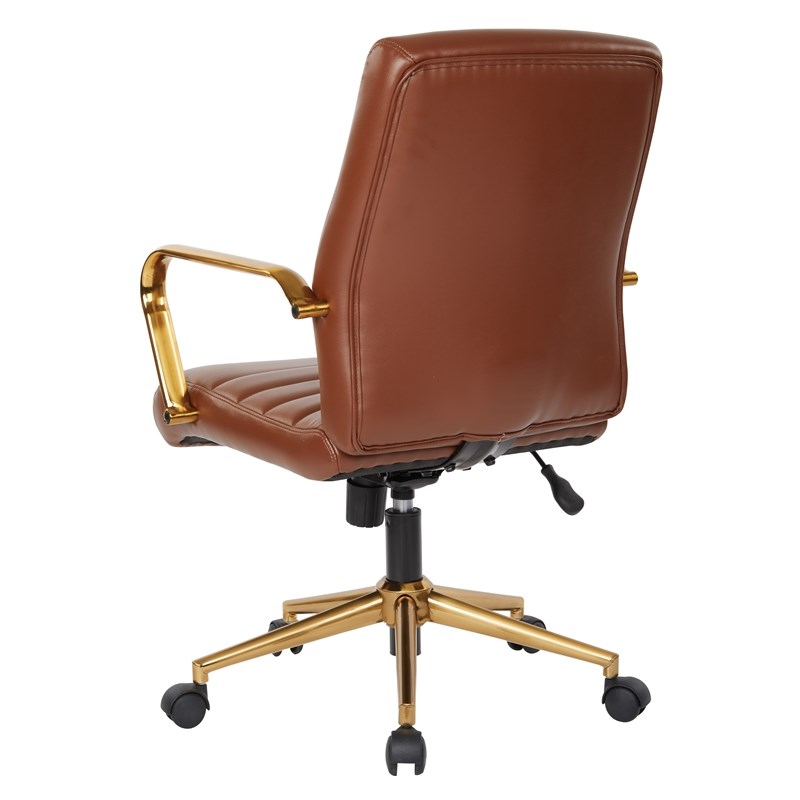 saddle brown desk chair