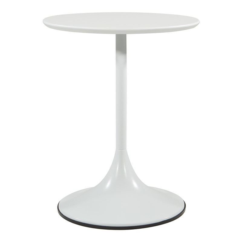Flower Side Table with White Top and White Base