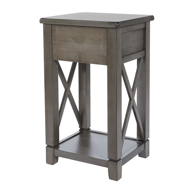 Hillsboro Side Table in Gray Wash Finish K/D Engineered Wood