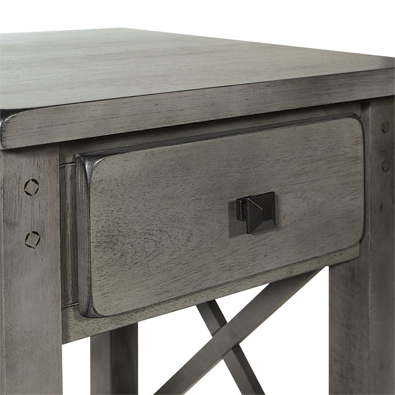 Hillsboro Side Table in Gray Wash Finish K/D Engineered Wood