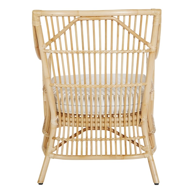 Maui Chair with Cream Cushion and Natural Washed Rattan Frame