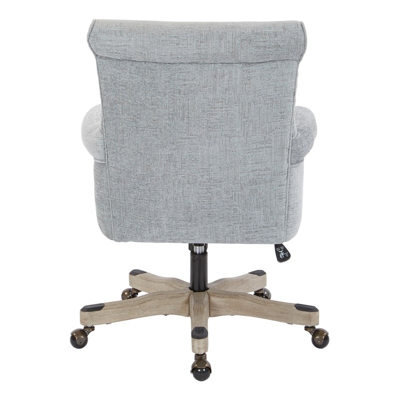 Megan Office Chair in Mist Fabric with Gray Wash Wood