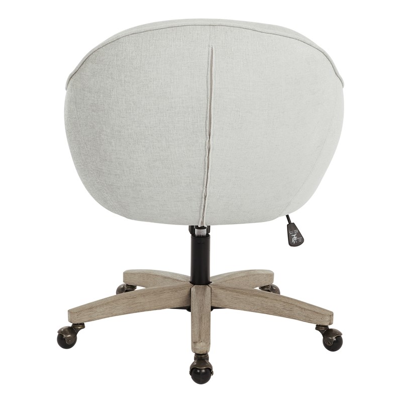 Nora Office Chair in Dove Fabric with Gray Brush Wood Base KD