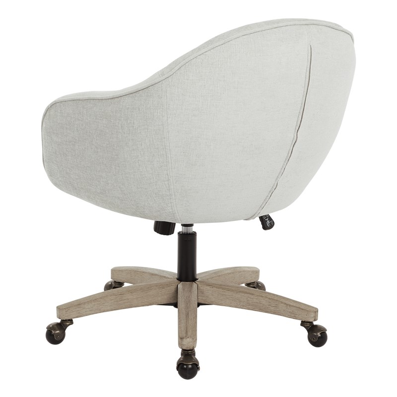 Nora Office Chair in Dove Fabric with Gray Brush Wood Base KD