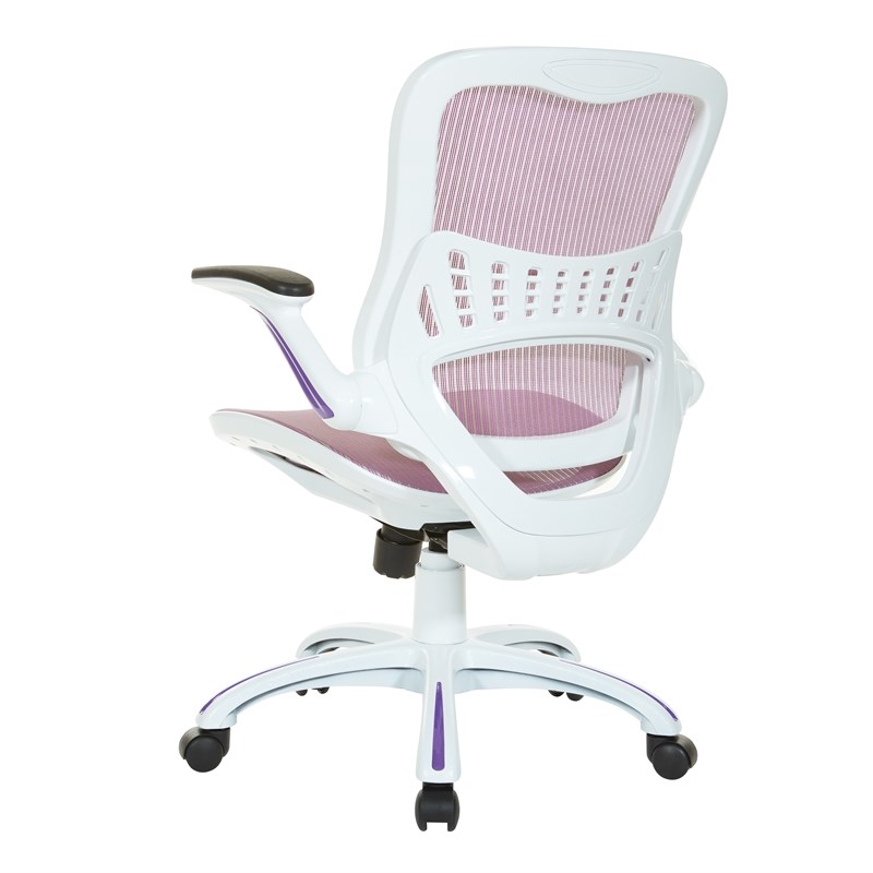 osp home furnishings riley office chair with purple mesh fabric seat