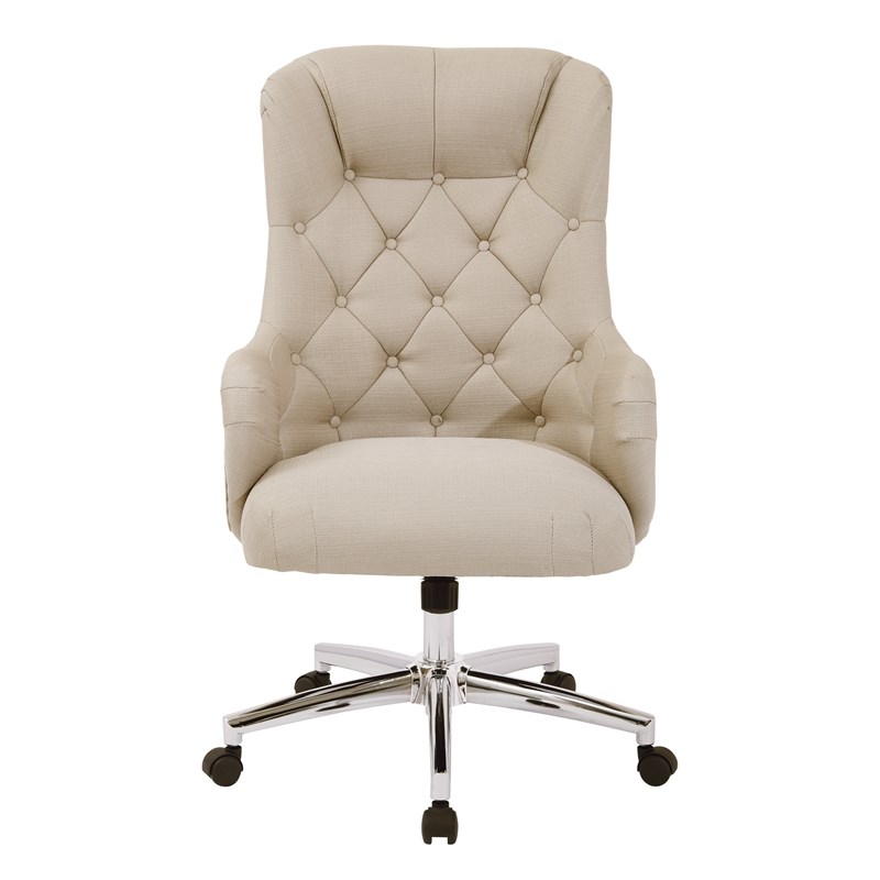 Ariel Desk Chair in Klein Cream Mouse Fabric Semi Assembled