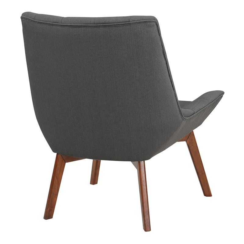 Shelly Tufted Chair in Charcoal Fabric with Coffee Legs K/D