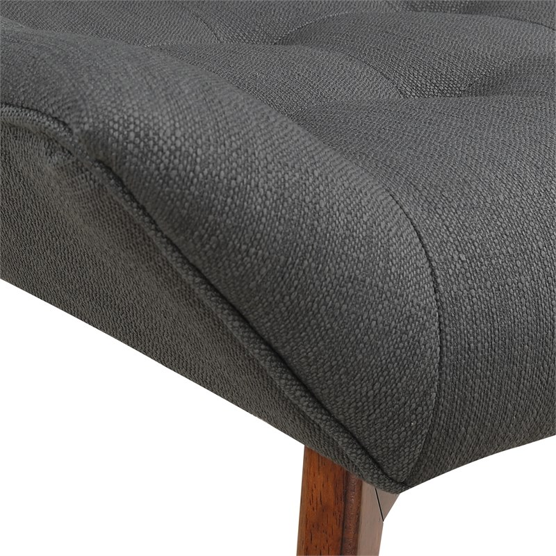 Shelly Tufted Chair in Charcoal Fabric with Coffee Legs K/D