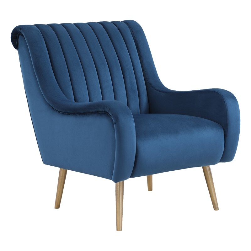 blue velvet armchair gold legs