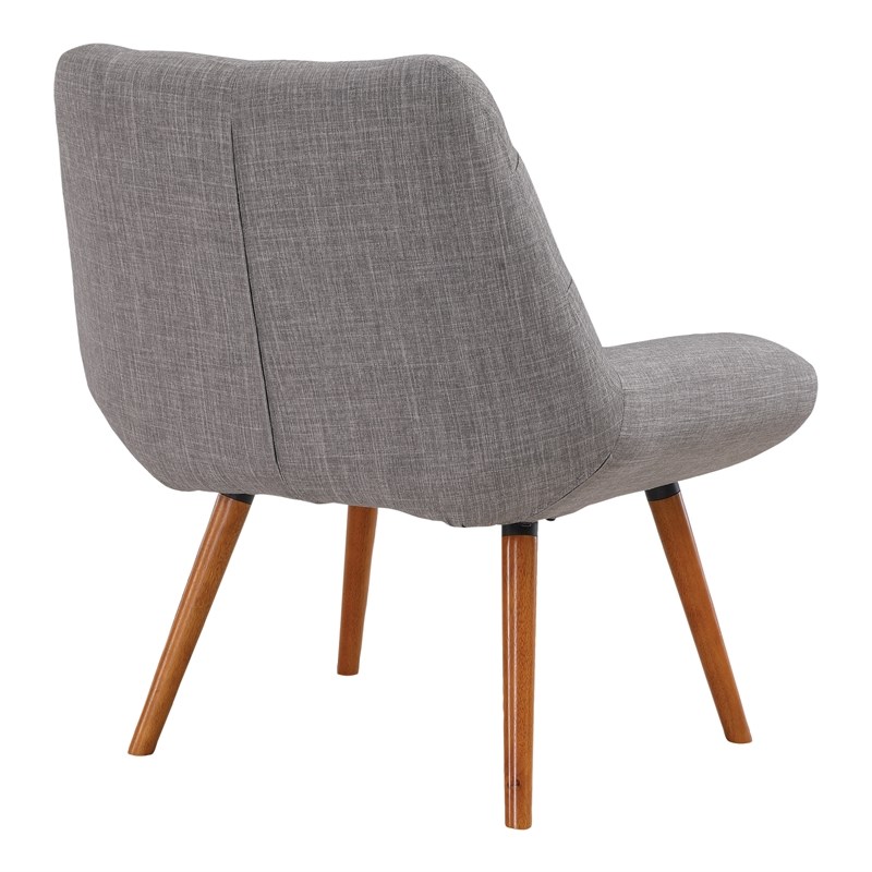 Calico Accent Chair in Cement Gray Fabric with Amber Legs