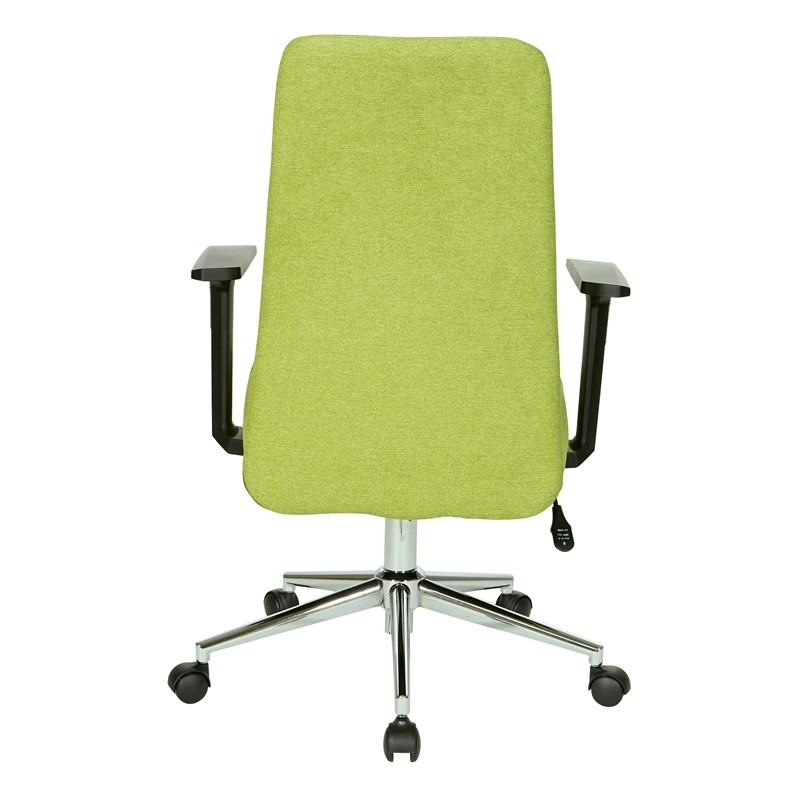 Evanston Office Chair in Basil Green Fabric with Chrome Base