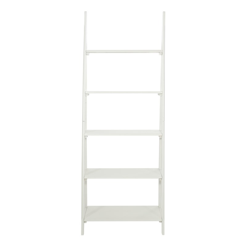 Brookings Ladder Bookcase in White Finish