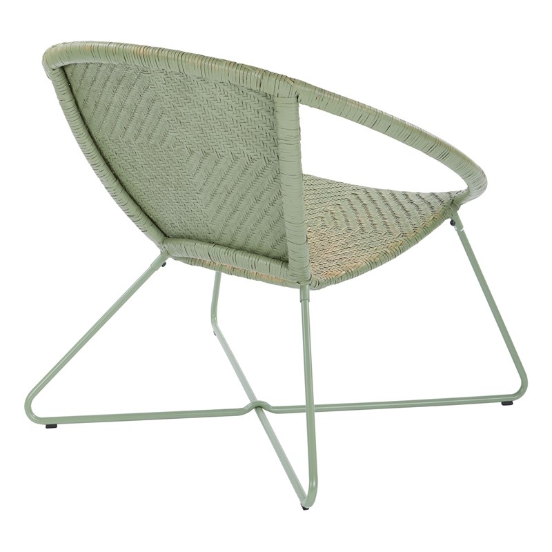 Navarre  Rattan Lounge Chair in Green Fade with Green Frame