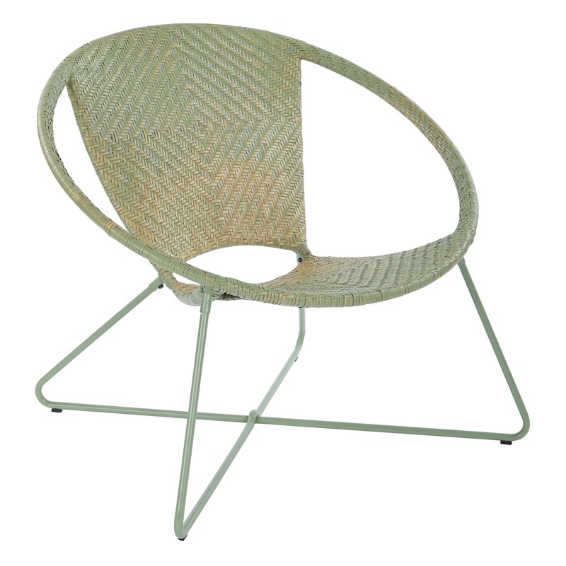 Navarre  Rattan Lounge Chair in Green Fade with Green Frame