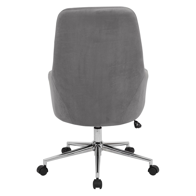 Marigold Desk Chair in Charcoal Velvet with Chrome Base  Semi Assembled
