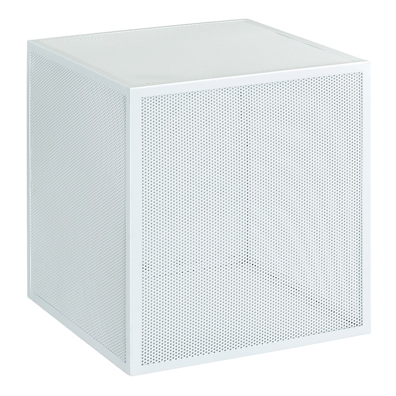 Catalina Accent Cube Table in White Metal