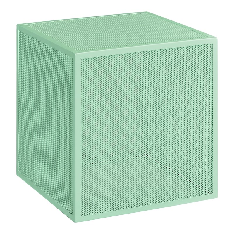 Catalina Accent Cube Table in Mint Green Metal