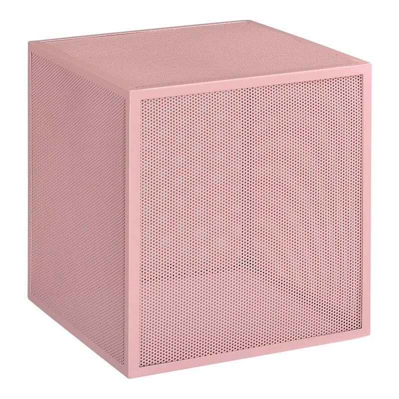 Catalina Accent Cube Table in Pink Metal