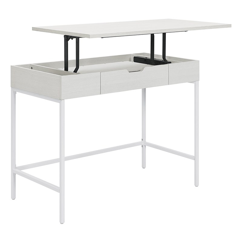 Contempo Worksmart Sit-To-Stand Desk in White Oak Engineered Wood