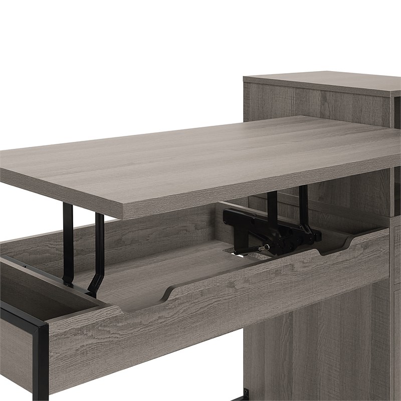Hagney Lane Worksmart Sit-To-Stand Desk in Farm Oak Engineered Wood