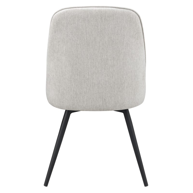 Martel Swivel Chair in Cream Herringbone Fabric with Black Legs