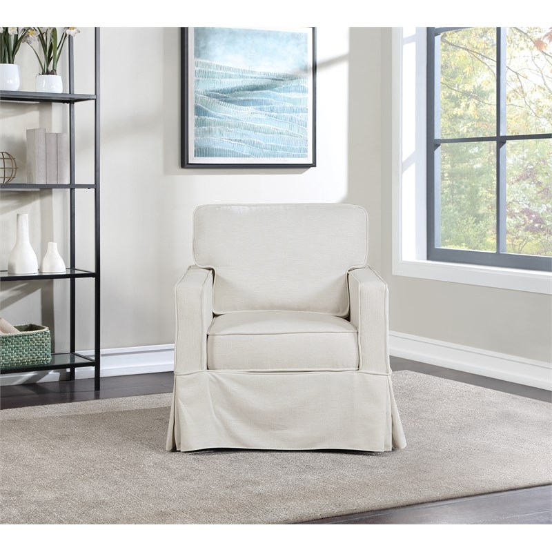 Halona Slipcover Chair in Ivory Fabric