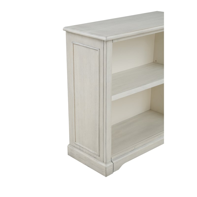 Country Meadows 2-Shelf Engineered Wood Bookcase in Antique White
