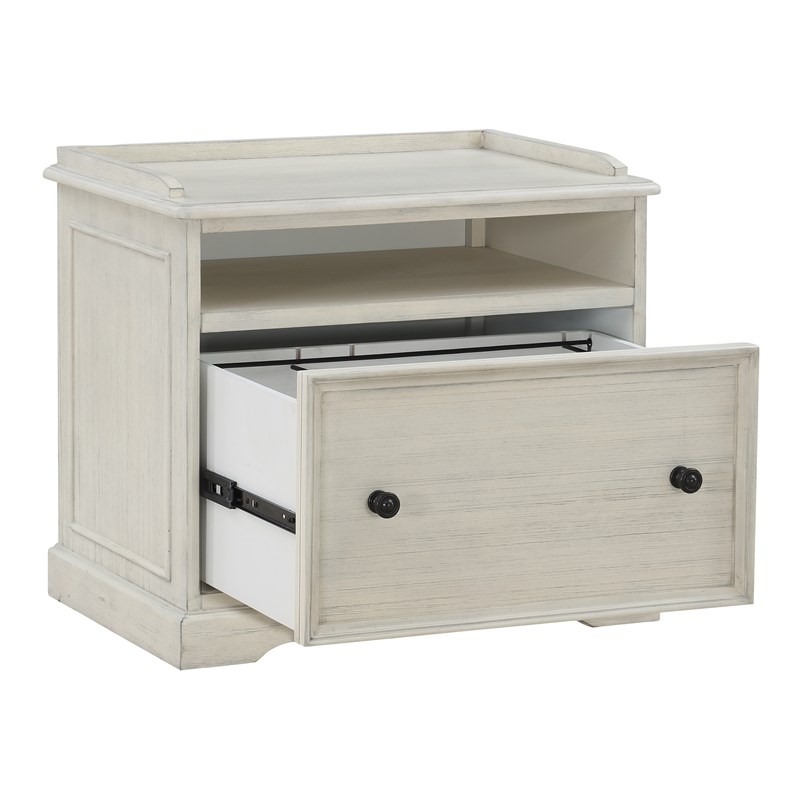 Country Meadows Engineered Wood File Cabinet in Antique White