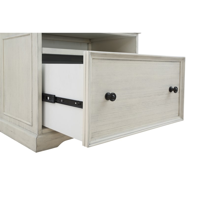 Country Meadows Engineered Wood File Cabinet in Antique White