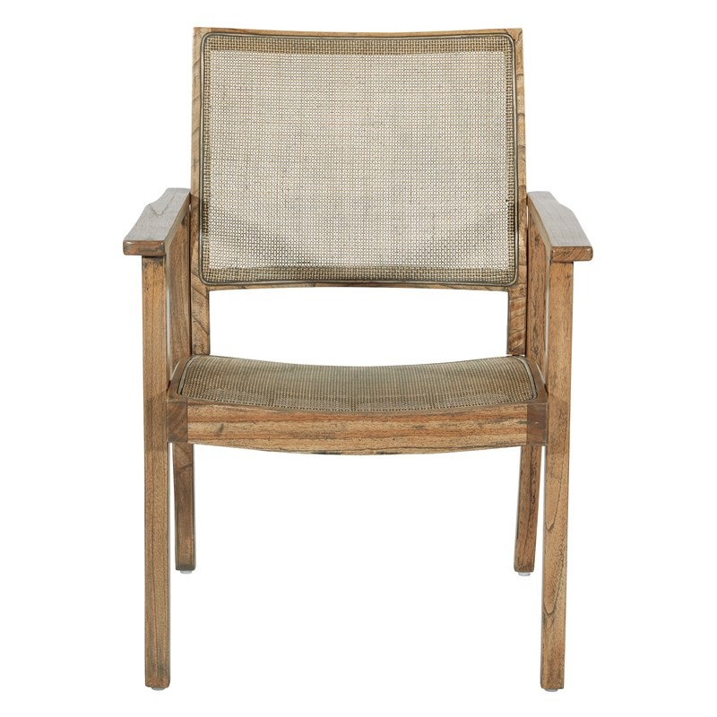 Lavine Cane Engineered Wood Armchair in Rustic Natural Frame