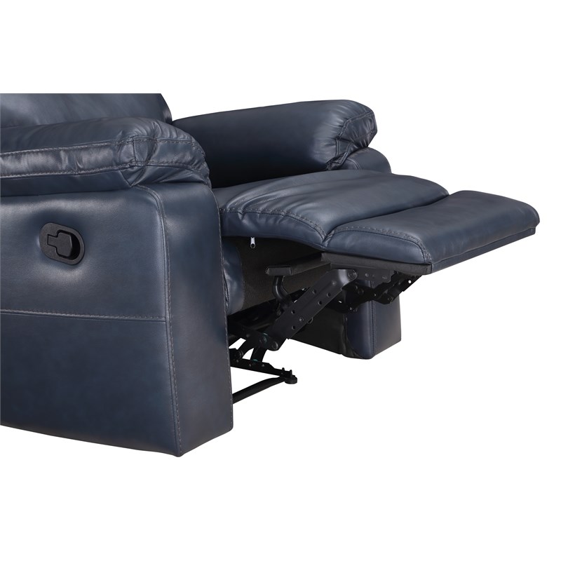 Bryson Recliner With Dark Navy Faux Leather Homesquare