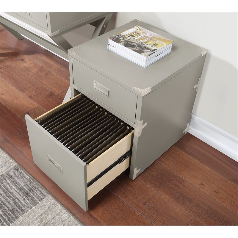 Wellington 2 Drawer Engineered Wood File Cabinet in Gray