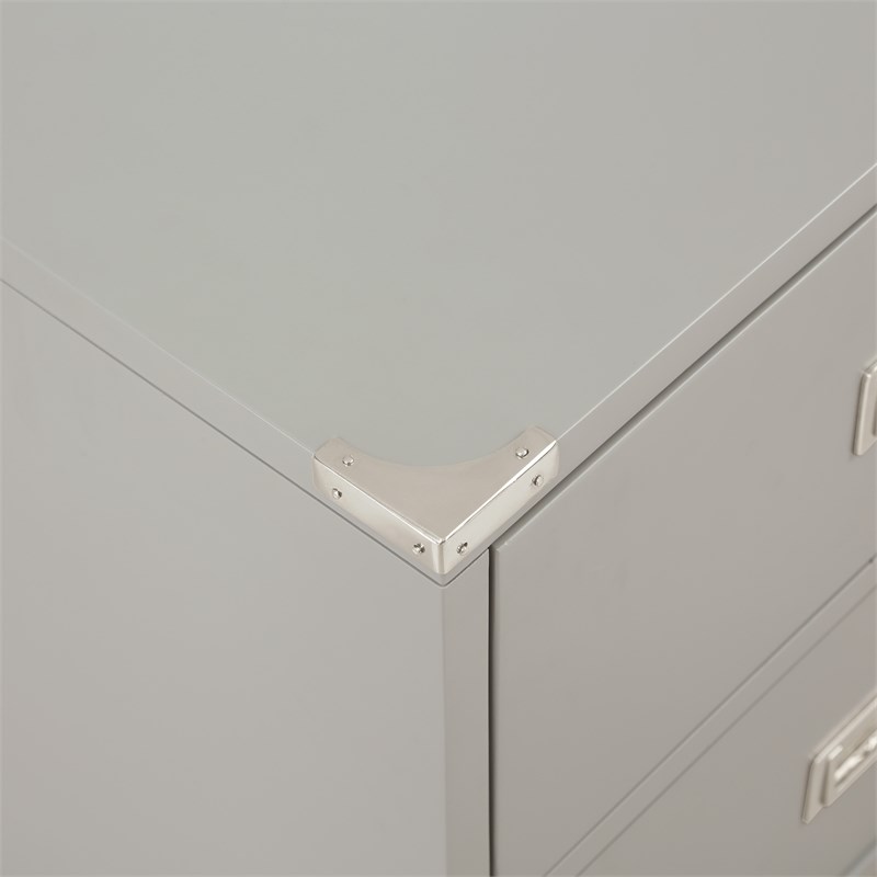 Wellington 2 Drawer Engineered Wood File Cabinet in Gray