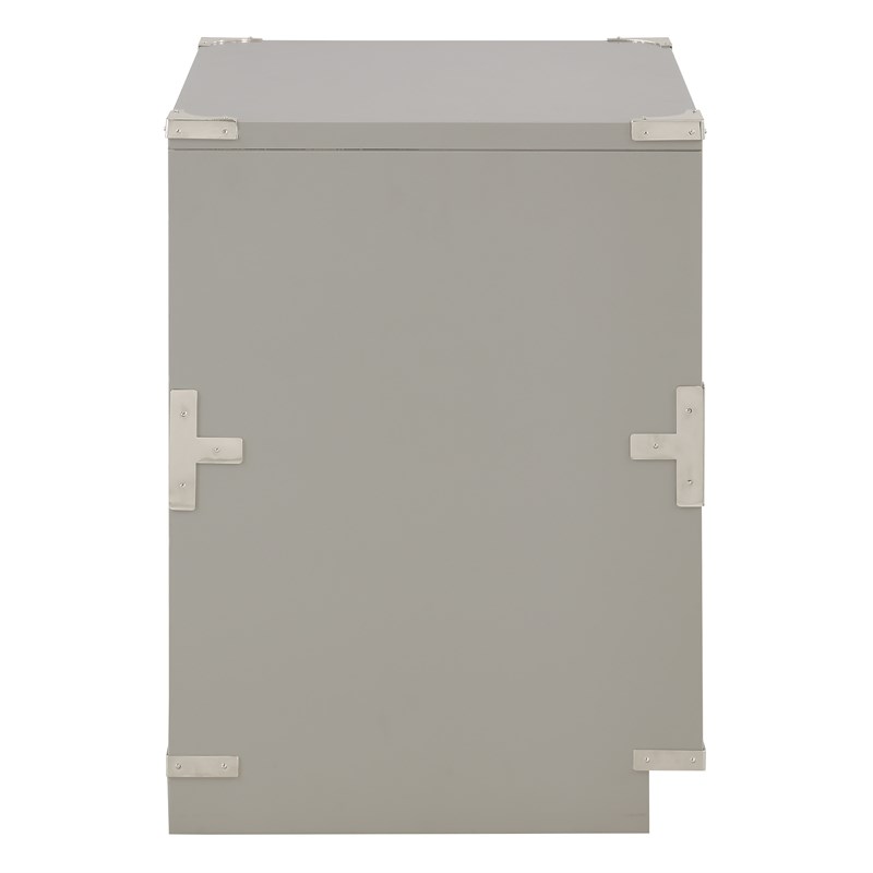 Wellington 2 Drawer Engineered Wood Cabinet in Gray