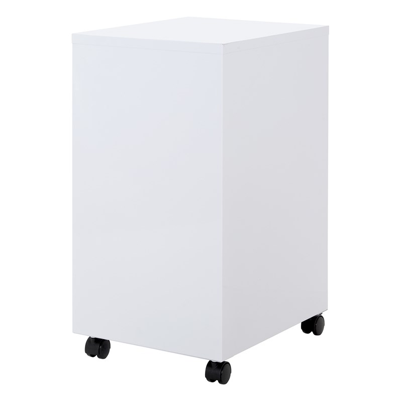 2 Drawer Mobile Locking Metal File Cabinet in White