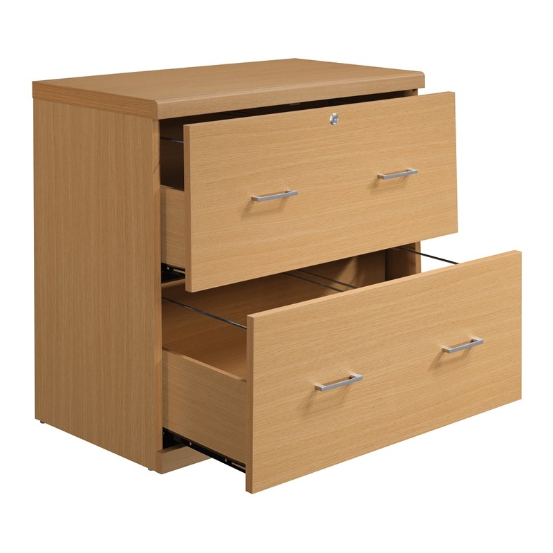 Alpine 2-Drawer Engineered Wood Lateral File with Lockdowel  in Natural Finish