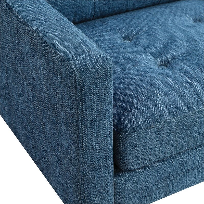 Grayburn MidCentury Chair in Navy Fabric Homesquare