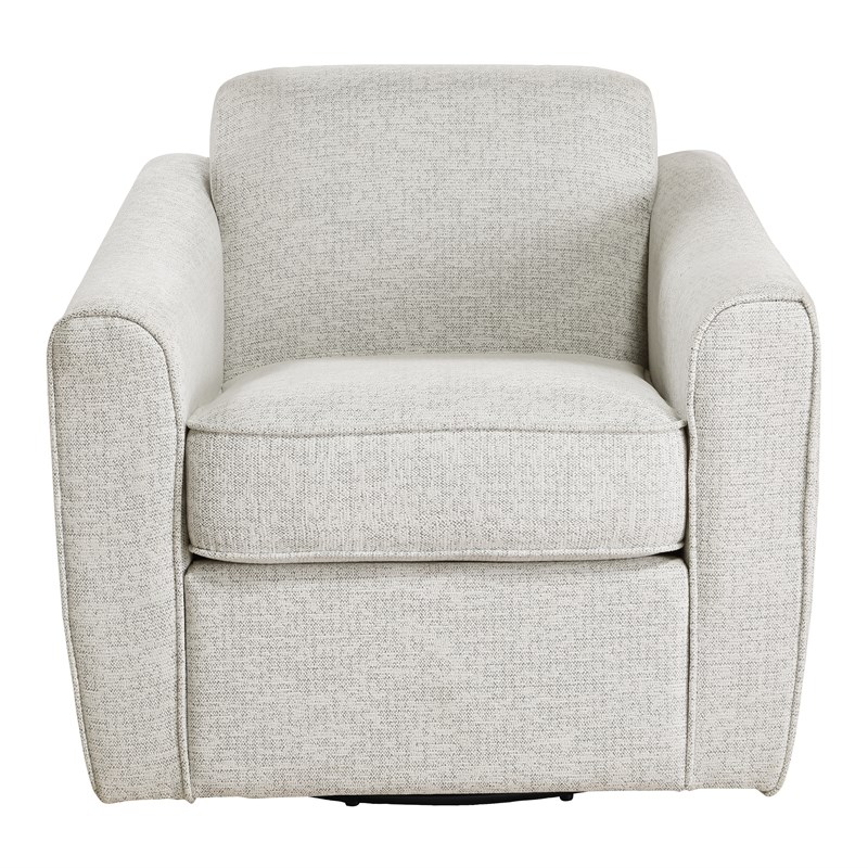 Cassie Assembled Swivel Arm Chair in Gray Fabric Homesquare