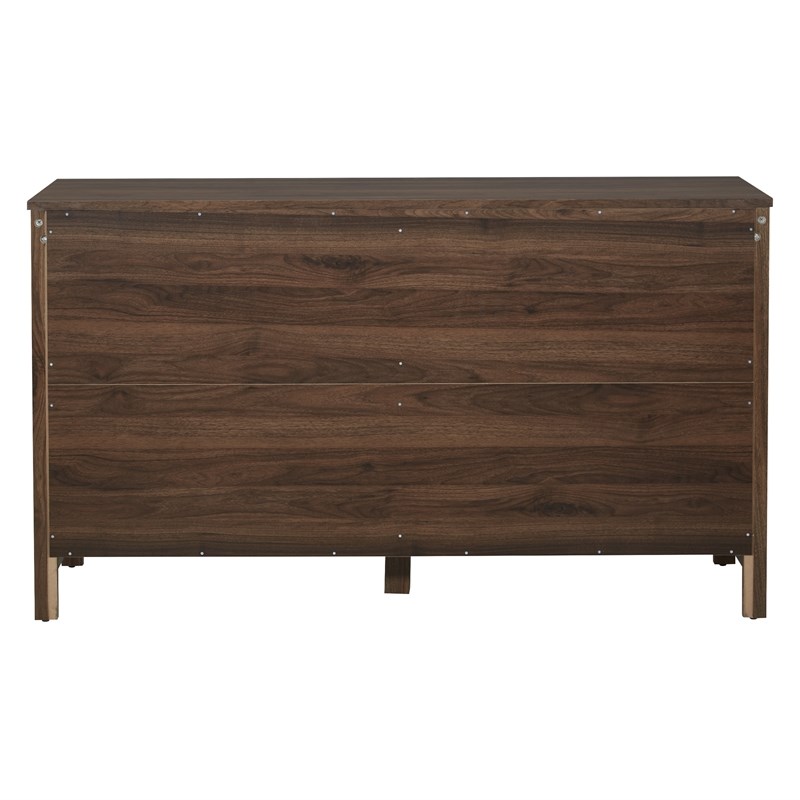 Stonebrook 6Drawer Horizontal Dresser in Wood Classic Walnut Finish
