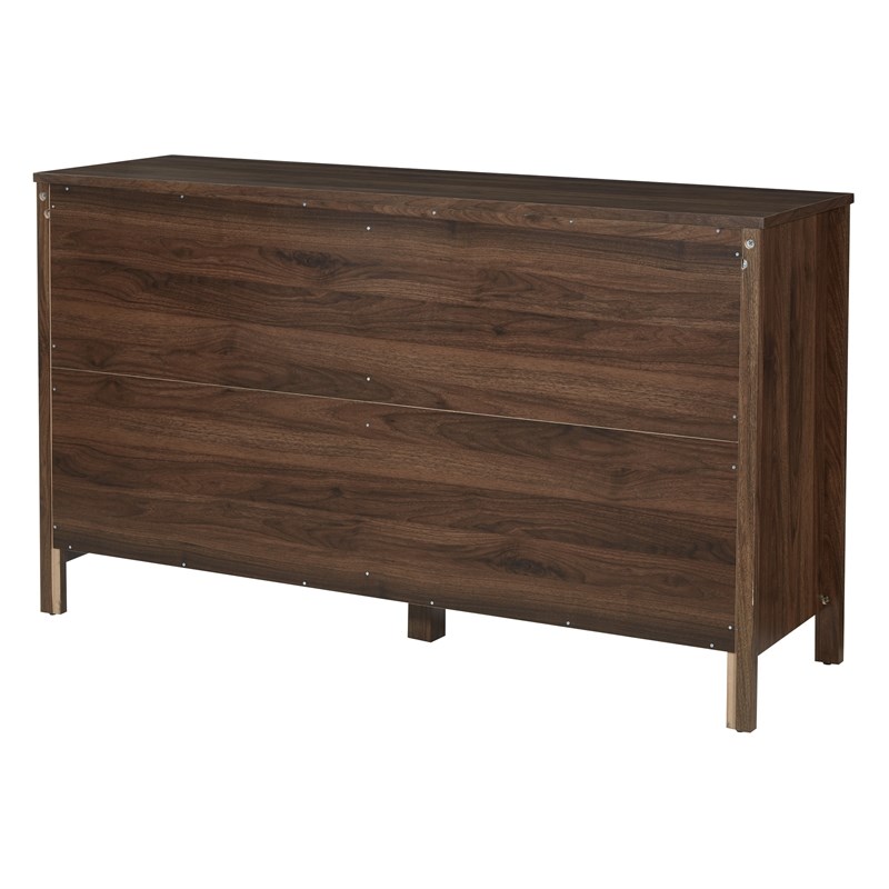 Stonebrook 6Drawer Horizontal Dresser in Wood Classic Walnut Finish