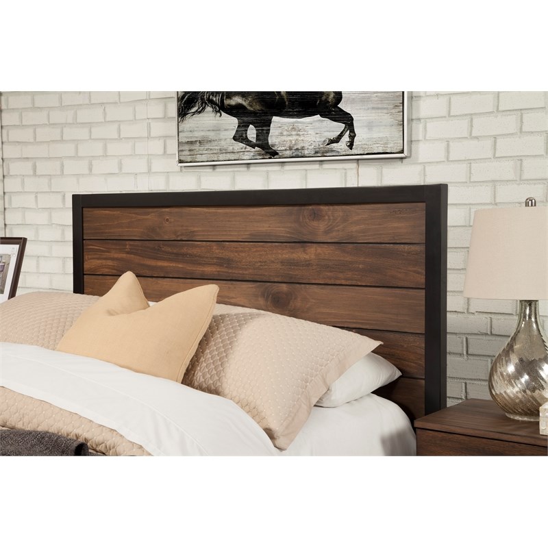 Origins by Alpine Weston California King Wood Headboard in Rustic Pine