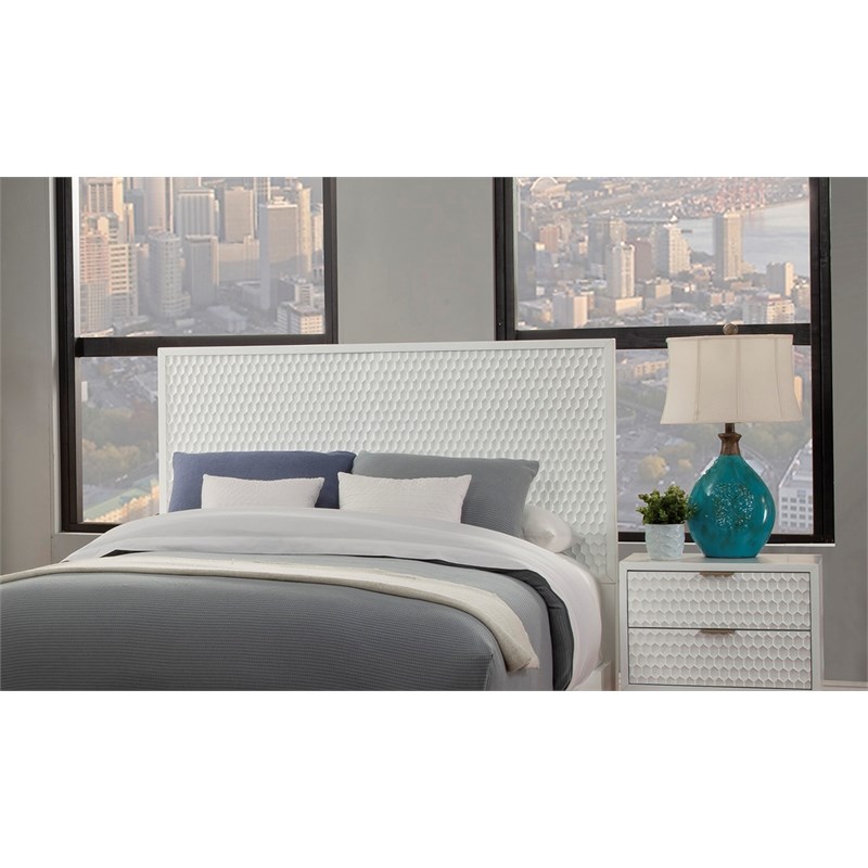 Origins by Alpine White Pearl California King Wood Headboard in White
