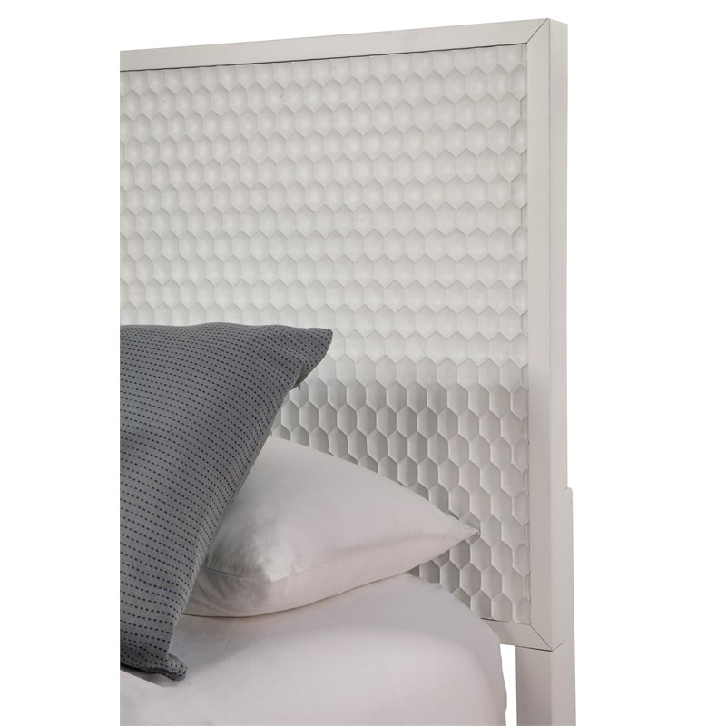 Origins by Alpine White Pearl California King Wood Headboard in White