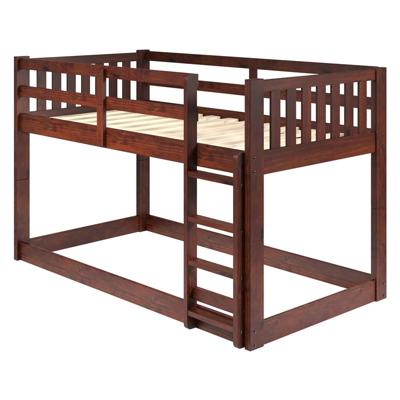 carter wood twin over twin low mission bunk bed in espresso 36lb900dc